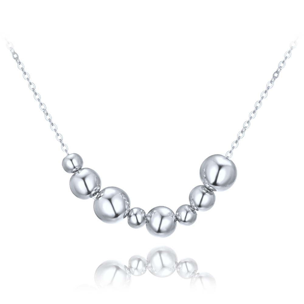 Levně MINET Elegantní stříbrný náhrdelník s kuličkami JMAS0305SN42