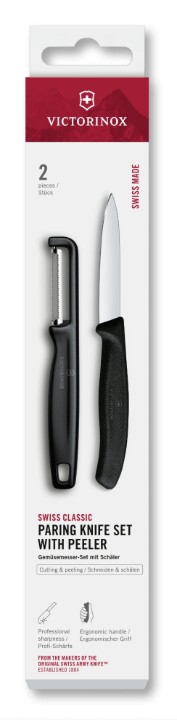 Levně Sada kuchyňského nože a škrabky Victorinox 6.7113.21 Swiss Classic, 2 ks