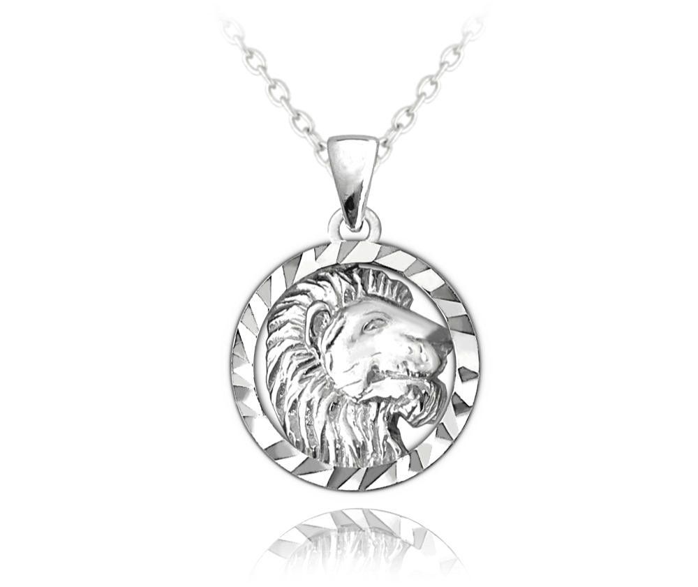 MINET Stříbrný náhrdelník Zodiac znamení LEV JMAS9408SN45