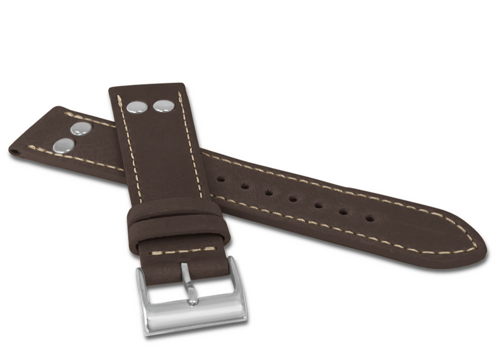 Levně LAVVU LSUAC20 Hnědý pilotní řemínek PILOT z luxusní kůže Top Grain - 20 mm