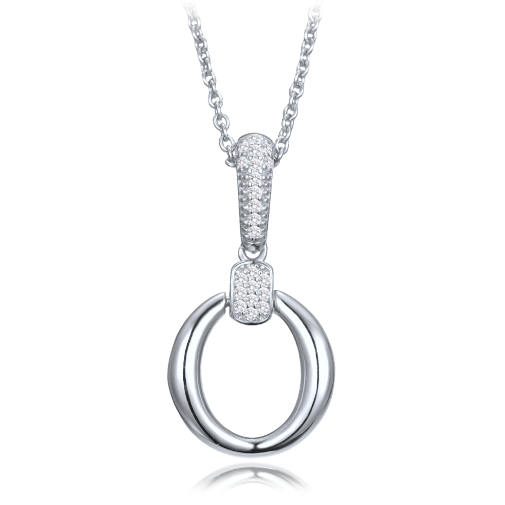 Levně MINET Elegantní stříbrný náhrdelník se zirkonem JMAS0323SN45