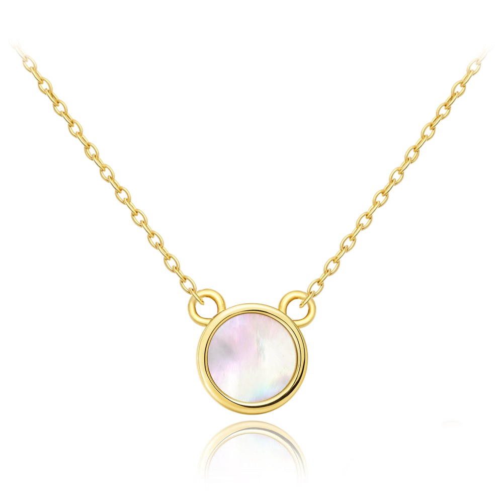 MINET Elegantní zlatý náhrdelník s bílou perletí Au 585/1000 2,05g JMG0304WGN45