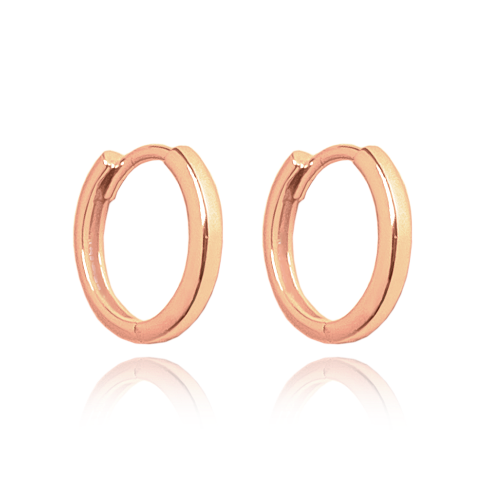 Levně MINET Rose gold stříbrné náušnice KRUHY 1,5 cm JMAN0427RE00