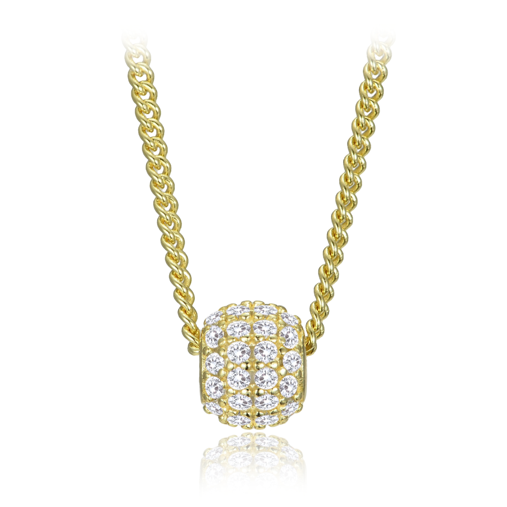 Levně MINET Elegantní pozlacený stříbrný náhrdelník se zirkonem JMAS0322GN45