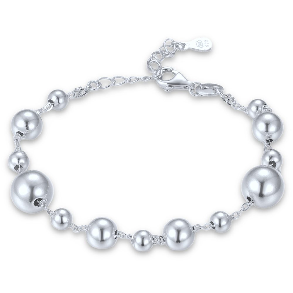 Levně MINET Elegantní stříbrný náramek s kuličkami JMAS0313SB16