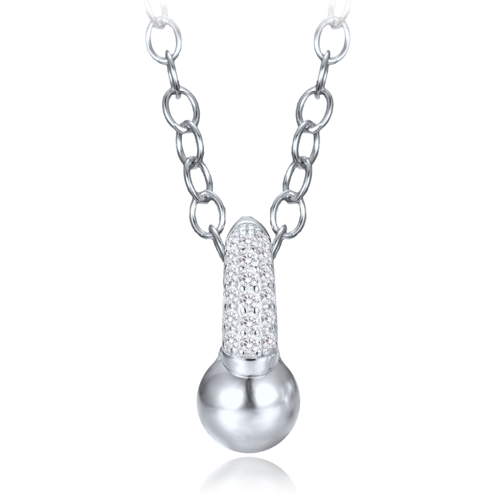 Levně MINET Elegantní stříbrný náhrdelník se zirkonem JMAS0321SN43