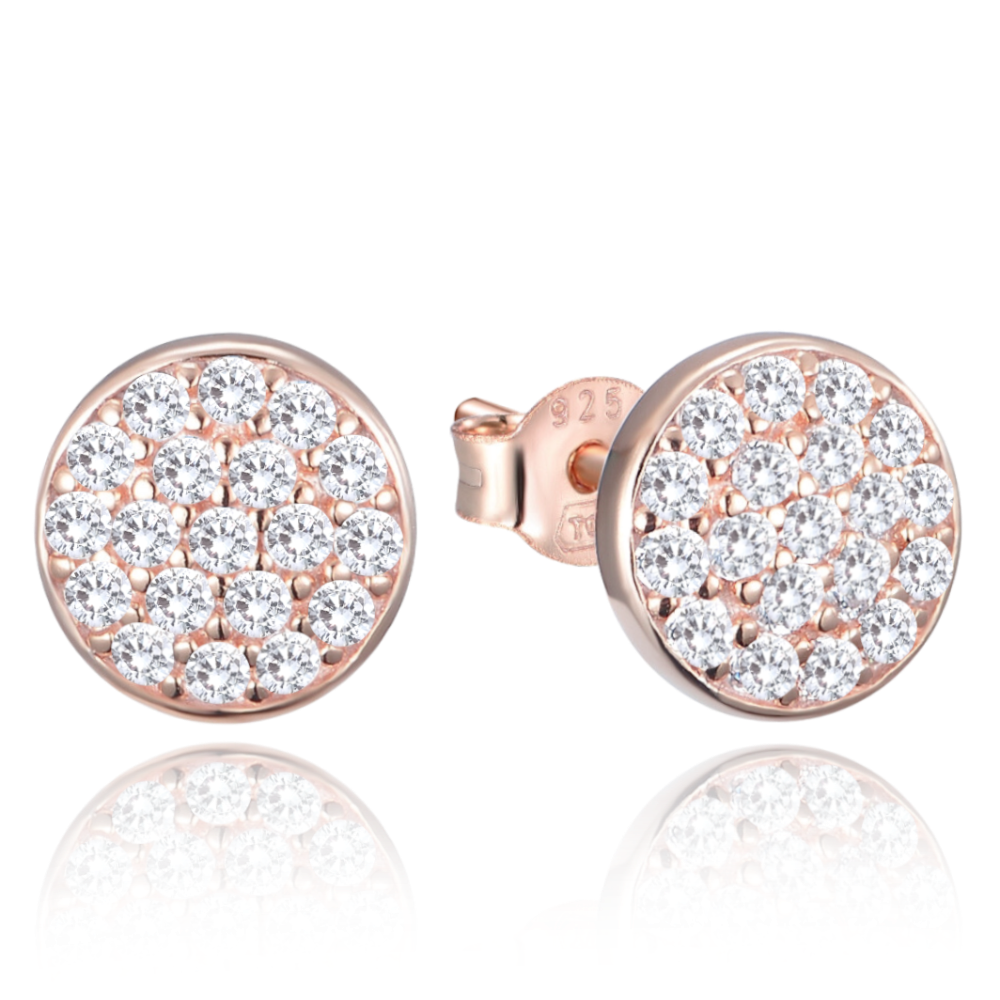 MINET Rose gold stříbrné náušnice se zirkony JMAN0485RE00