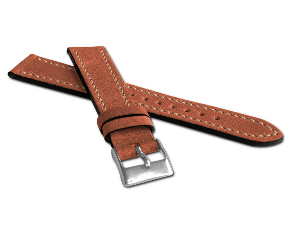 Levně LAVVU LSWUH22 Hnědý řemínek RETRO z luxusní kuže Top Grain - 22 mm