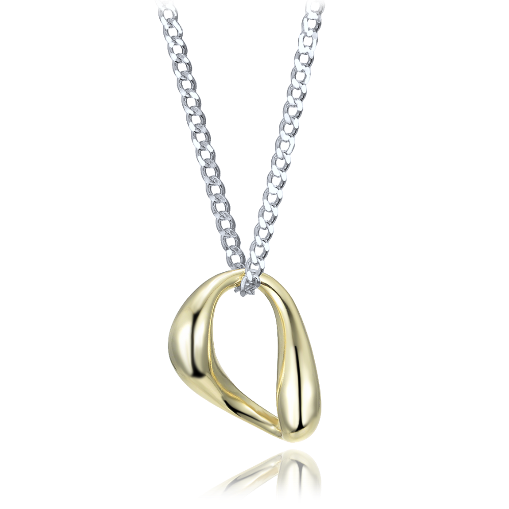Levně MINET Elegantní dvoubarevný stříbrný náhrdelník Ag 925/1000 11,95g JMAS0301GN70