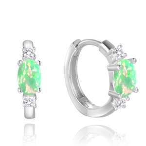 MINET Silver earrings with turquoise opals JMAS0228TE00