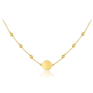 MINET Decentní zlatý náhrdelník kolečko ke gravírování Au 585/1000 2,20g JMG0357WGN45