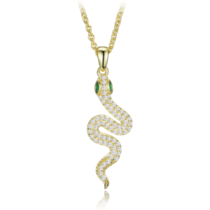 MINET Gold-plated silver snake necklace with zircons JMAS0324GN45