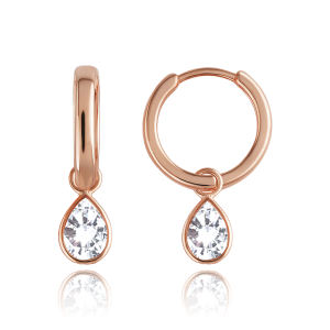 MINET Elegant rose gold earrings with white zircons Au 585/1000 1,90g JMG0269WRE00