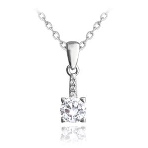 MINET Elegantný strieborný náhrdelník s bielym zirkónom JMAS0150SN45