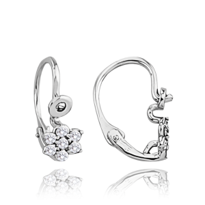 MINET White gold flower earrings with cubic zirconia Au 585/1000 JMG0071WSE00
