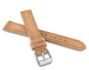 MINET MSCUD16 Beige Stitched SUEDE Strap Made of Luxury Top Grain Leather – 16 mm
