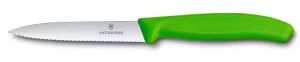 Nôž na zeleninu s vlnitou čepeľou 10 cm Victorinox 6.7736.L4 Zelený