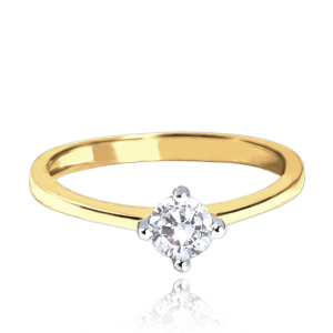 MINET Zlatý zásnubný prsteň s bielym zirkónom Au 585/1000 veľkosť 54 - 1,50g JMG0214WGR54