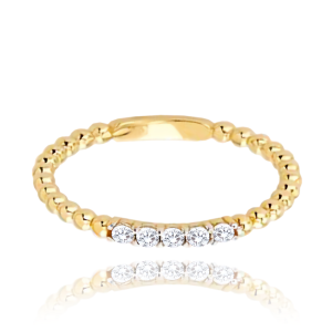 MINET Gold ring with white zircons Au 585/1000 size 54 - 1,50g JMG0097WGR54