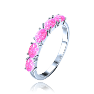 MINET Silver ring with pink opals size 60 JMAS0295PR60