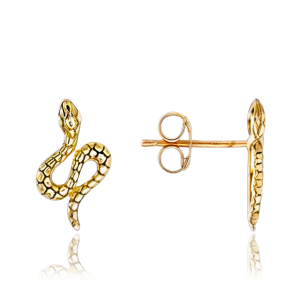 MINET Elegantné zlaté hadie náušnice JMG0157WGE00