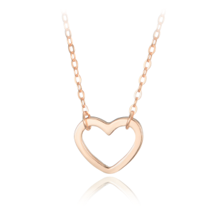 MINET Elegantný strieborný náhrdelník so srdcom z ružového zlata JMAS0236RN45