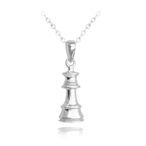 MINET Strieborný náhrdelník CHESS - QUEEN JMAN0299SN45