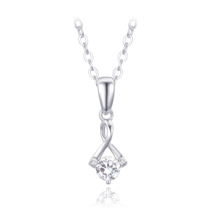 MINET Luxusný strieborný náhrdelník s bielym zirkónom JMAS0247SN45