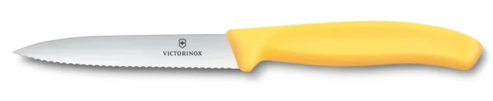 Nůž na zeleninu s vlnkovaným ostřím 10 cm Victorinox 6.7738.C1 Žlutý
