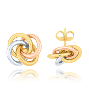 MINET Gold three-color knot earrings Au 585/1000 2.15g JMG0299WTE01