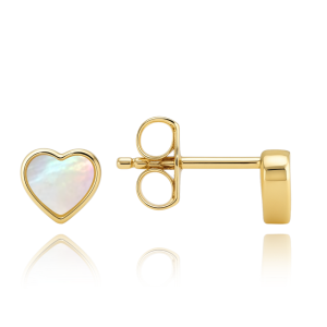 MINET Gold earrings with small hearts and white opal Au 585/1000 0.80g JMG0306WGE00