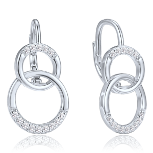 MINET Luxury silver earrings with white zircons JMAS0307SE00