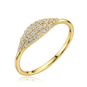 MINET Elegantný zlatý prsteň so zirkónom, Au 585/1000, veľkosť 55 – 1,65 g, JMG0430WGR55