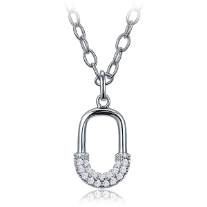 MINET Luxusný strieborný náhrdelník so zirkónmi JMAS0330SN45JMAS0330SN45