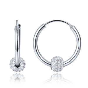 MINET Elegant silver earrings with zircons JMAS0322SE00