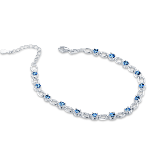 MINET Elegant silver bracelet with blue zircons JMAS0253BB17