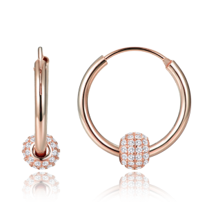 MINET Elegantné pozlátené strieborné náušnice so zirkónmi JMAS0322RE00