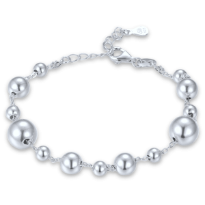 MINET Elegantný strieborný náramok s korálkami JMAS0313SB16