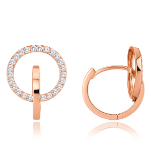 MINET Elegant rose gold earrings with white zircons Au 585/1000 2.35g JMG0027WRE02