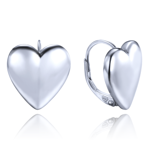 MINET Elegantní stříbrné náušnice srdce JMAS0281SE00