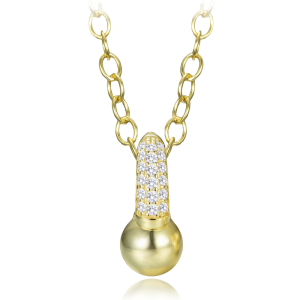 MINET Elegant gold-plated silver necklace with zirconia JMAS0321GN43