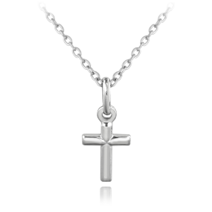 MINET Strieborný náhrdelník s krížikom JMAN0497SN45