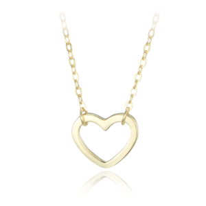 MINET Elegantný pozlátený strieborný náhrdelník so srdcom JMAS0236GN45