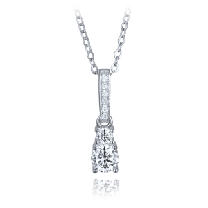 MINET Subtle Silver Necklace with White Zircon JMAS0336SN45