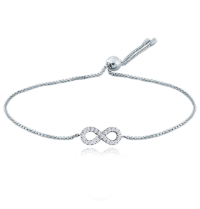 MINET Silver infinity bracelet with cubic zirconia JMAS0187SB00