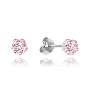 MINET Silver earrings with pink cubic zirconia JMAD0037PE01