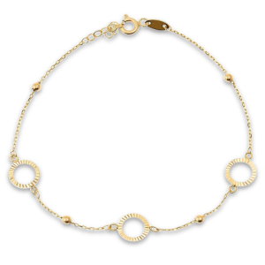 MINET Gold bracelet with cut rings and beads Au 585/1000 1,60g JMG0201WGB19