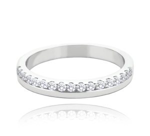 MINET+ Strieborný snubný prsteň s bielym zirkónom veľkosť 58 JMAN0444SR58