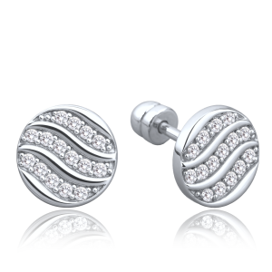 MINET gold earrings with a white zircon Au 585/1000 1.60 g JMG0344WSE00