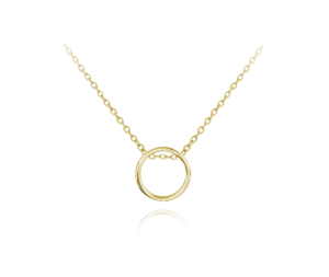 MINET Minimalistický pozlátený strieborný náhrdelník CIRCLE JMAS0089GN45